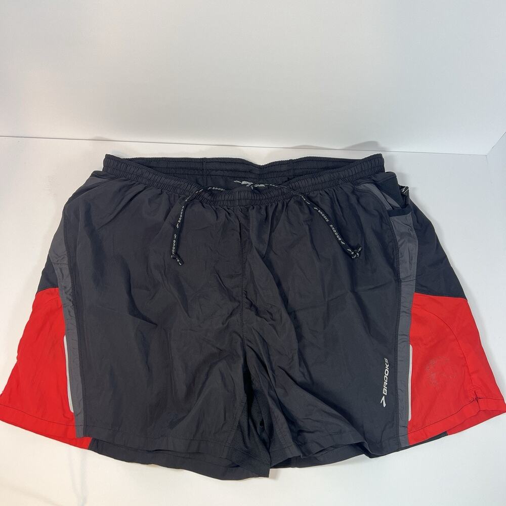 Brooks Running Shorts XL Black and Red Equallibrium Technology